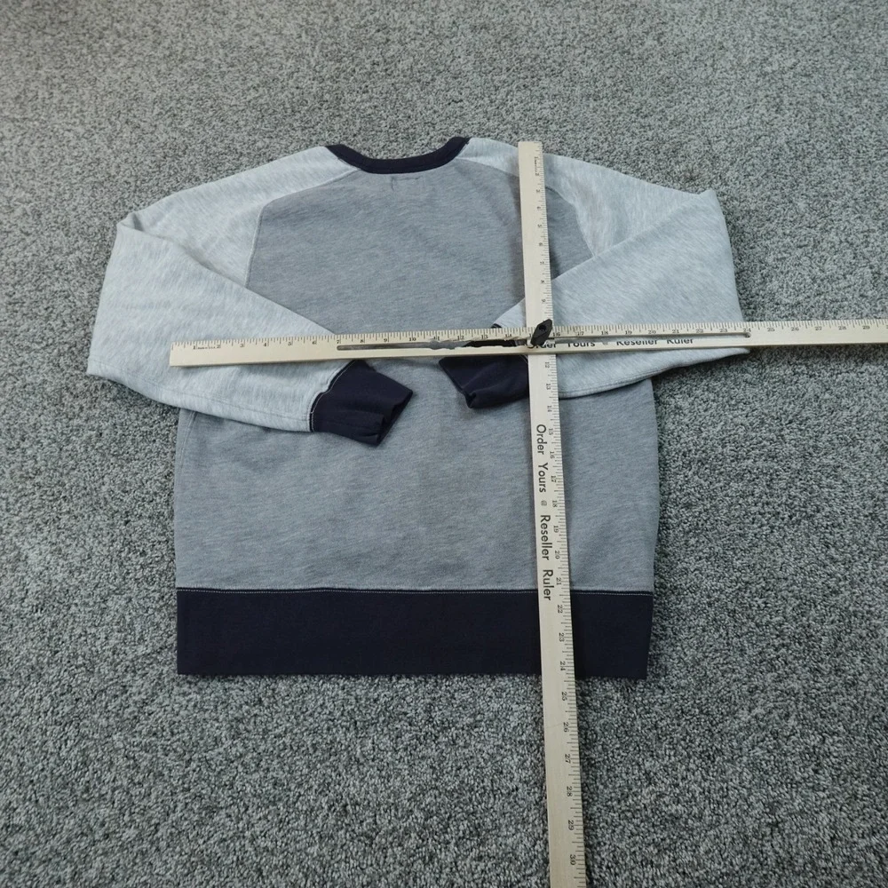J Crew Sweatshirt Mens S Gray Fleece Crewneck Colorblock Raglan Pullover Sweater